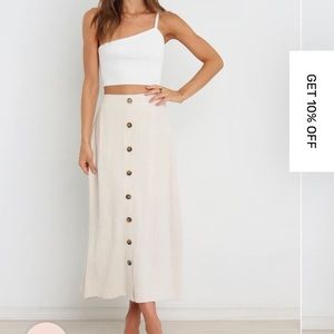 NWT RHIANNON SKIRT - BEIGE size 2